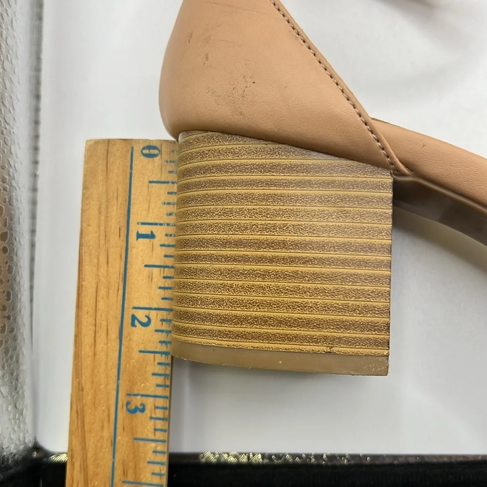Lulus Harper Stacked Heels Sandals Brown Tan Womens Size 9